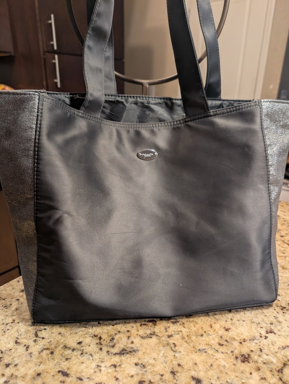 Coach Fragrance Black Silver Glitter Tote Bag